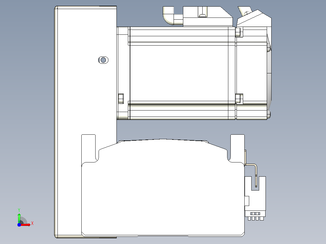 皮带直线轴半封闭可选导轨TPA-HNB-105D-90-L800-RU-Y-P20-N3前视图