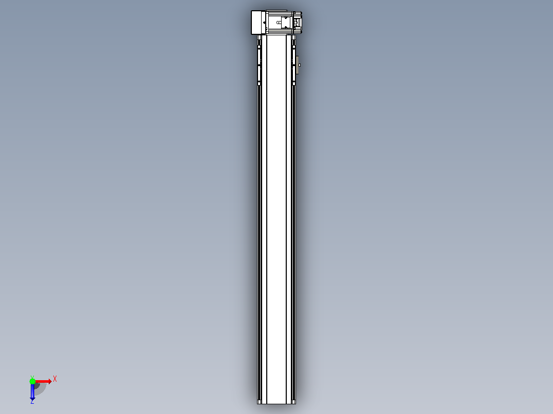 皮带直线轴半封闭可选导轨TPA-HNB-105D-90-L800-RU-Y-P20-N3俯视图