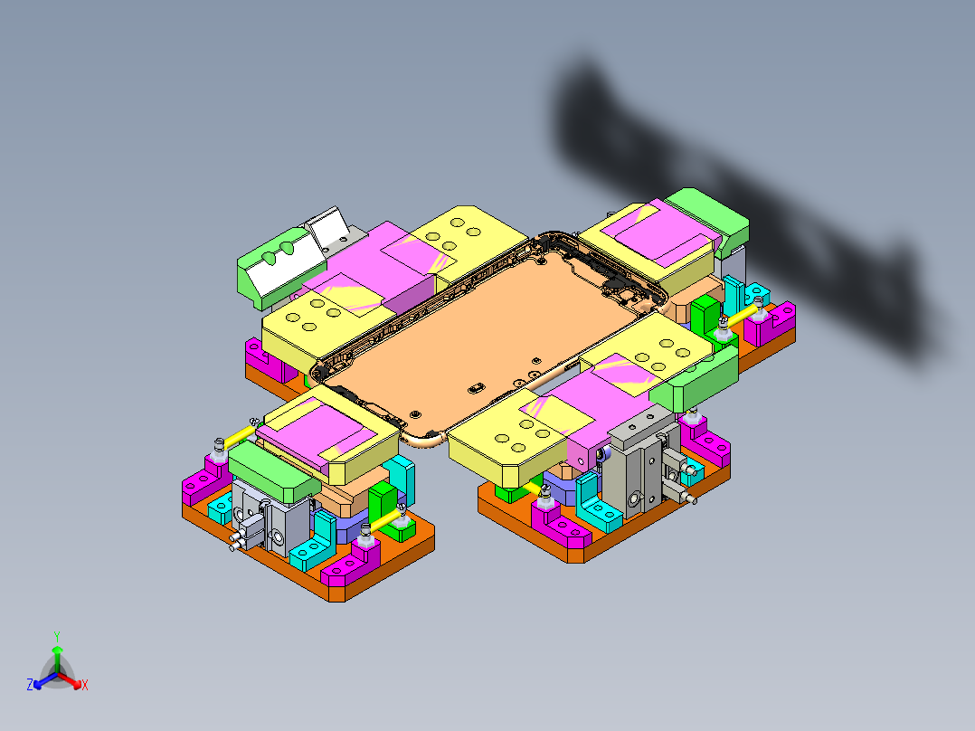 Phone手机中心定位夹具step正等轴测图