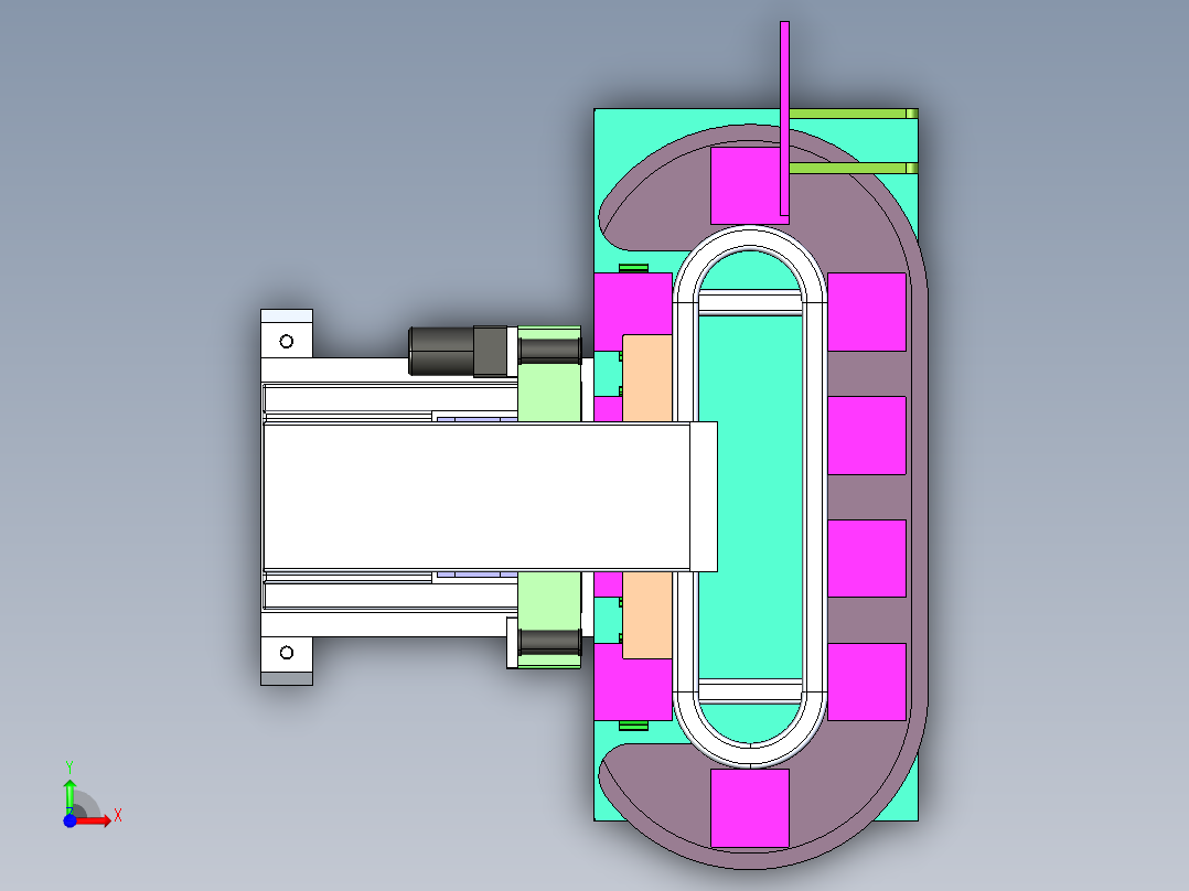 非标自动移印机，循环流水线前视图