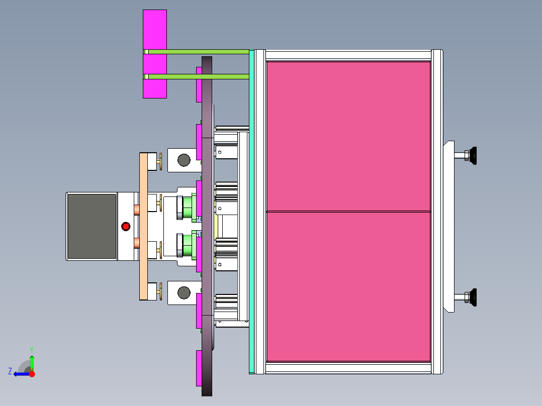 非标自动移印机，循环流水线右视图