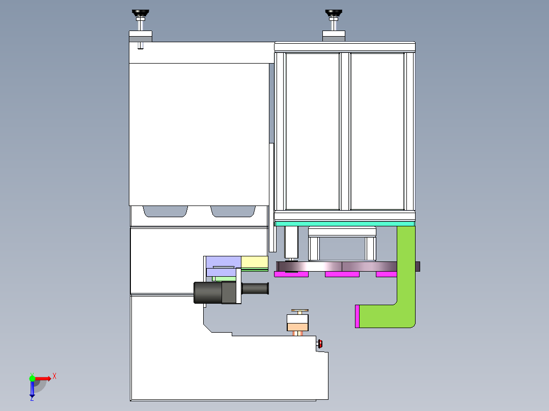 非标自动移印机，循环流水线俯视图