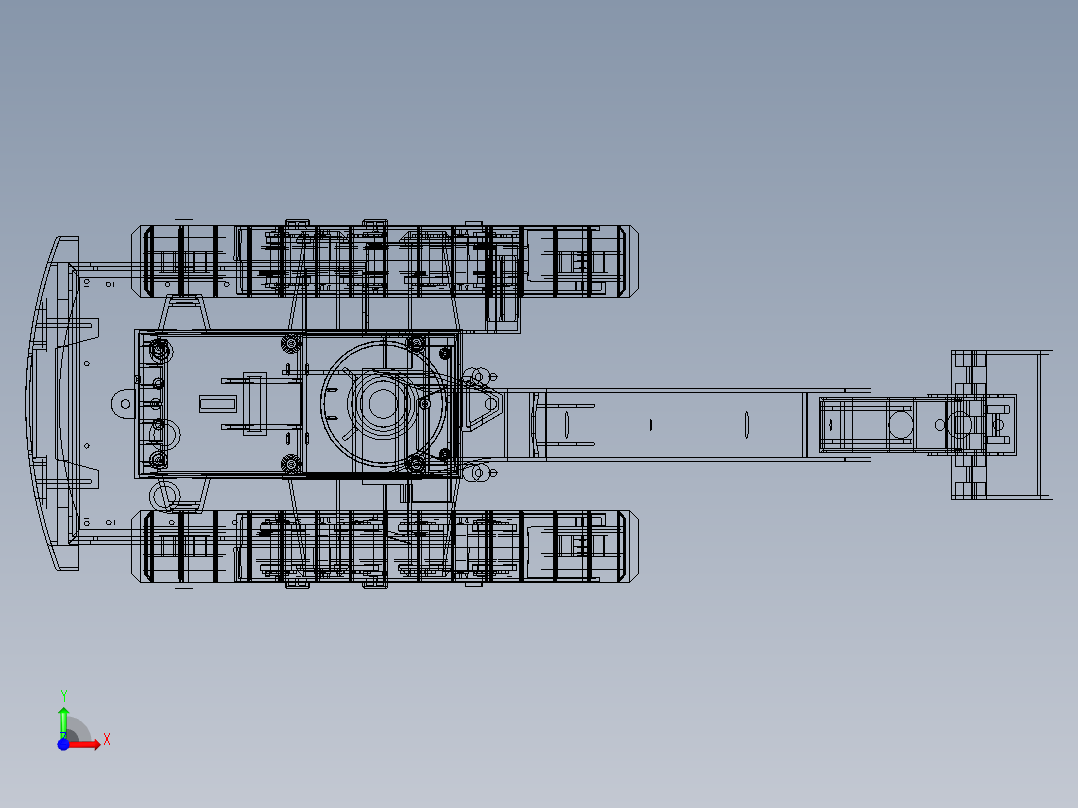 挖掘机三维模型前视图
