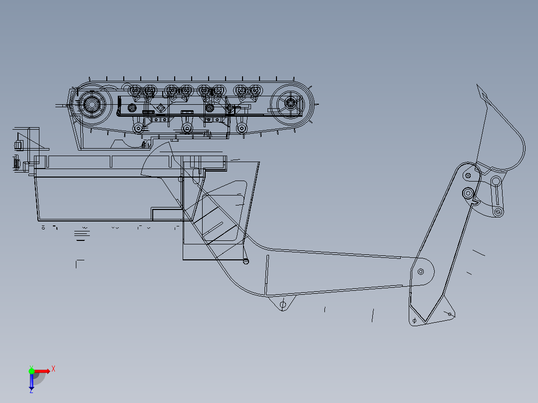 挖掘机三维模型俯视图