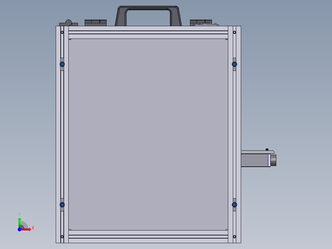 SOLIDWORKS 铝框工作桌设计前视图