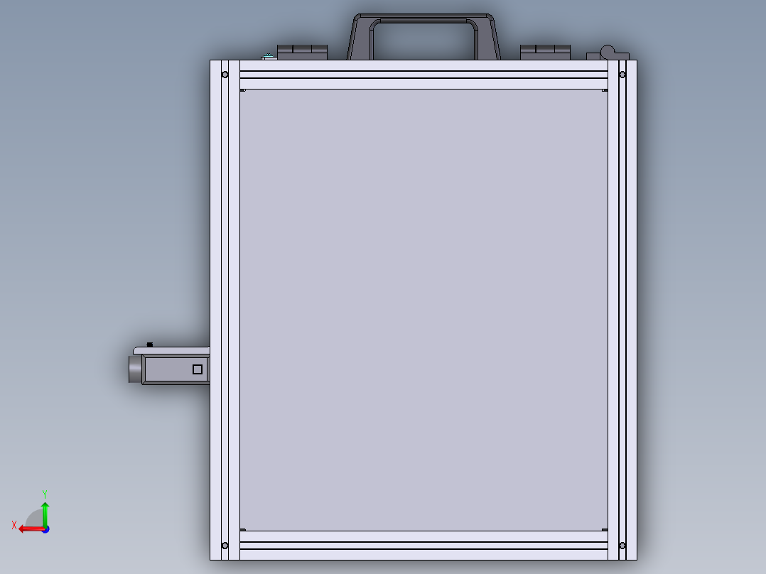 SOLIDWORKS 铝框工作桌设计后视图