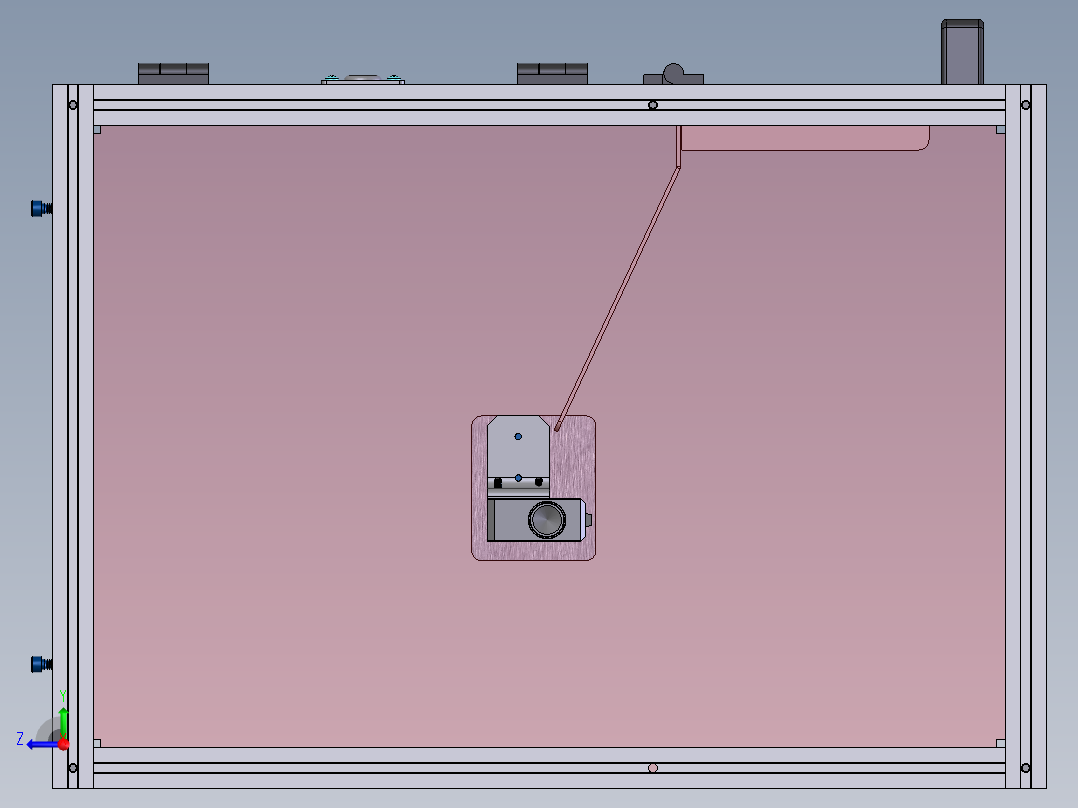 SOLIDWORKS 铝框工作桌设计右视图