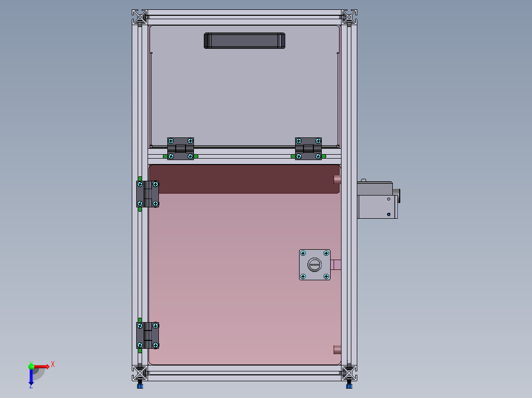 SOLIDWORKS 铝框工作桌设计俯视图