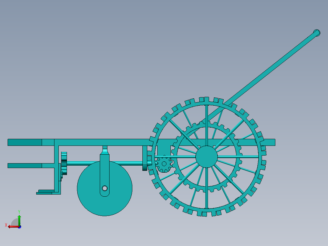 手动作物切割机后视图
