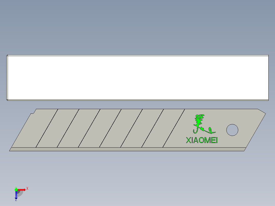 壁纸刀三维proe图俯视图