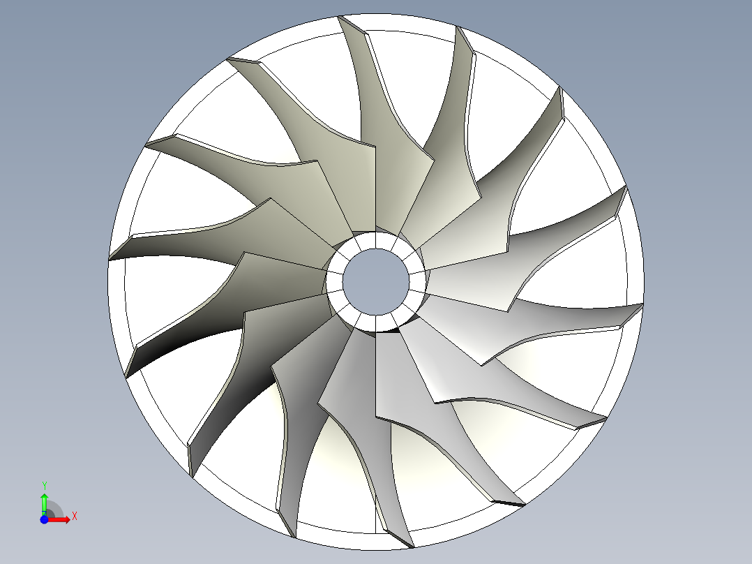 涡轮 叶片 涡扇 (5)前视图