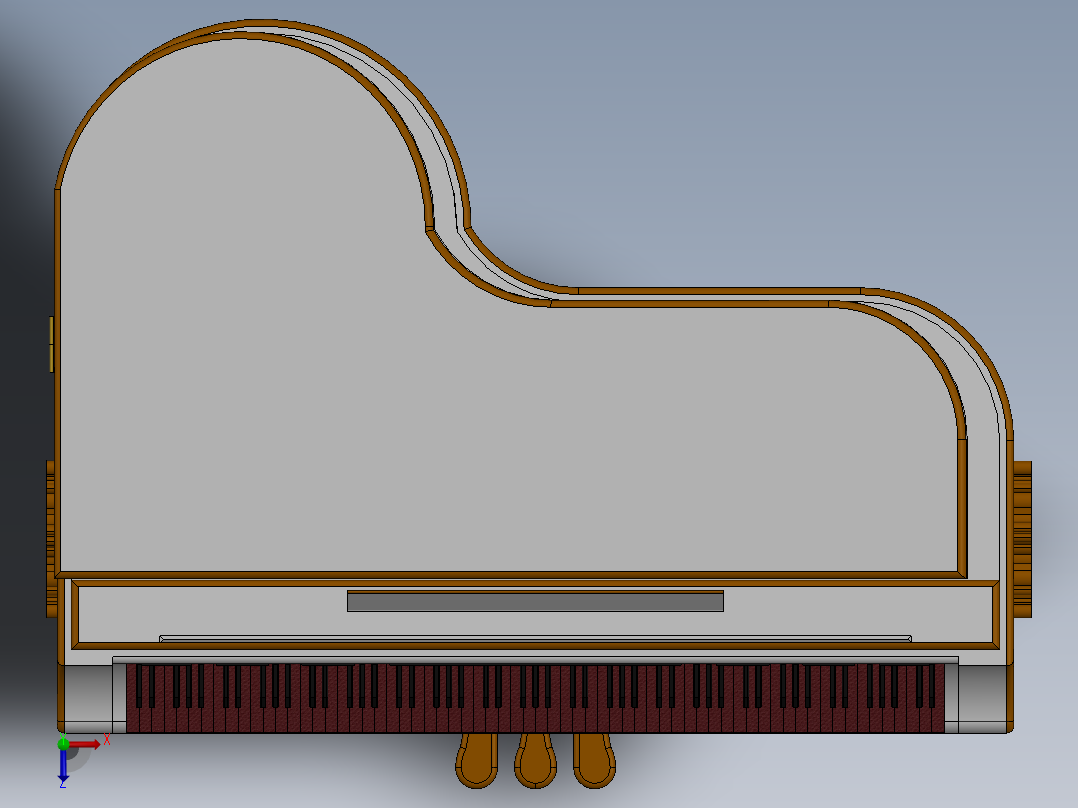 数码三角钢琴俯视图