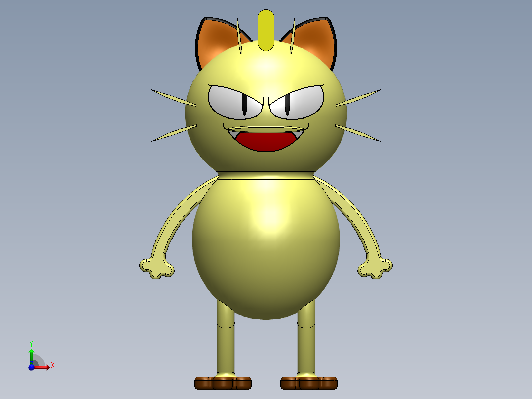 口袋妖怪-喵喵前视图