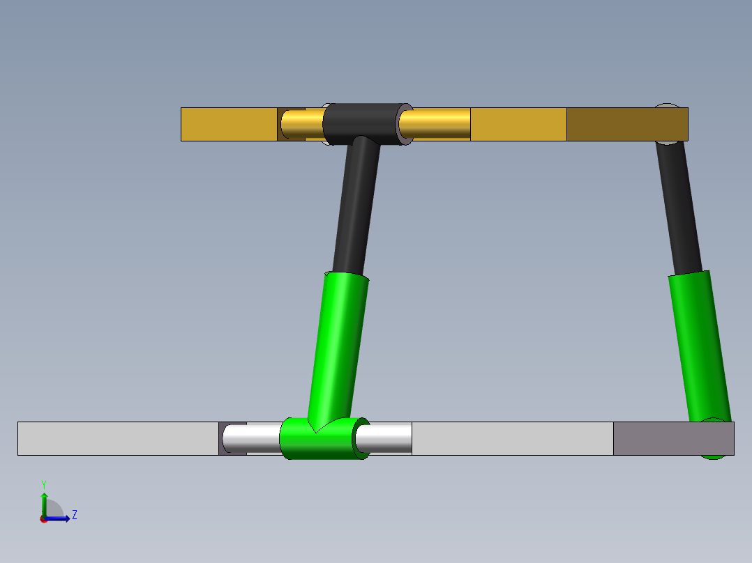 简易并联机构装配及运动仿真左视图