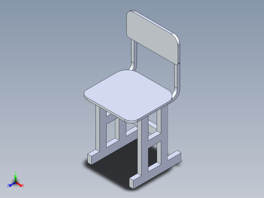 学生椅子正等轴测缩略图