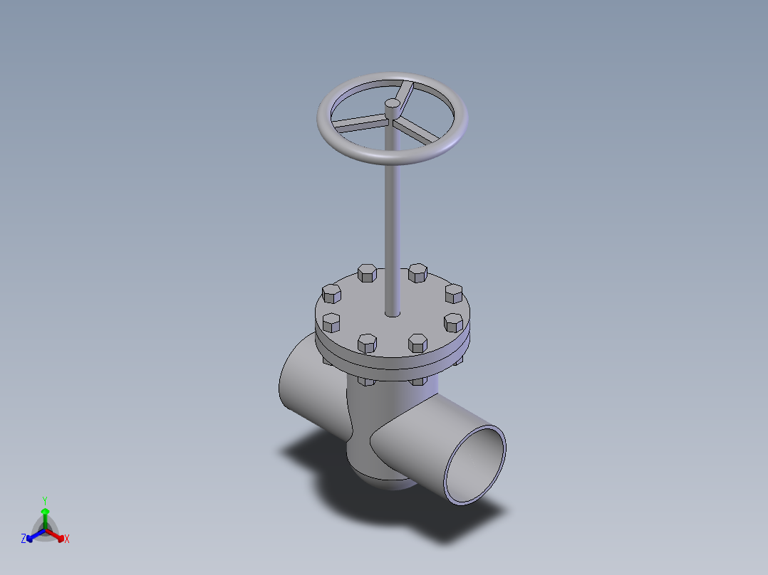 gate valve (asme b16.34) bw - 150-2500正等轴测图