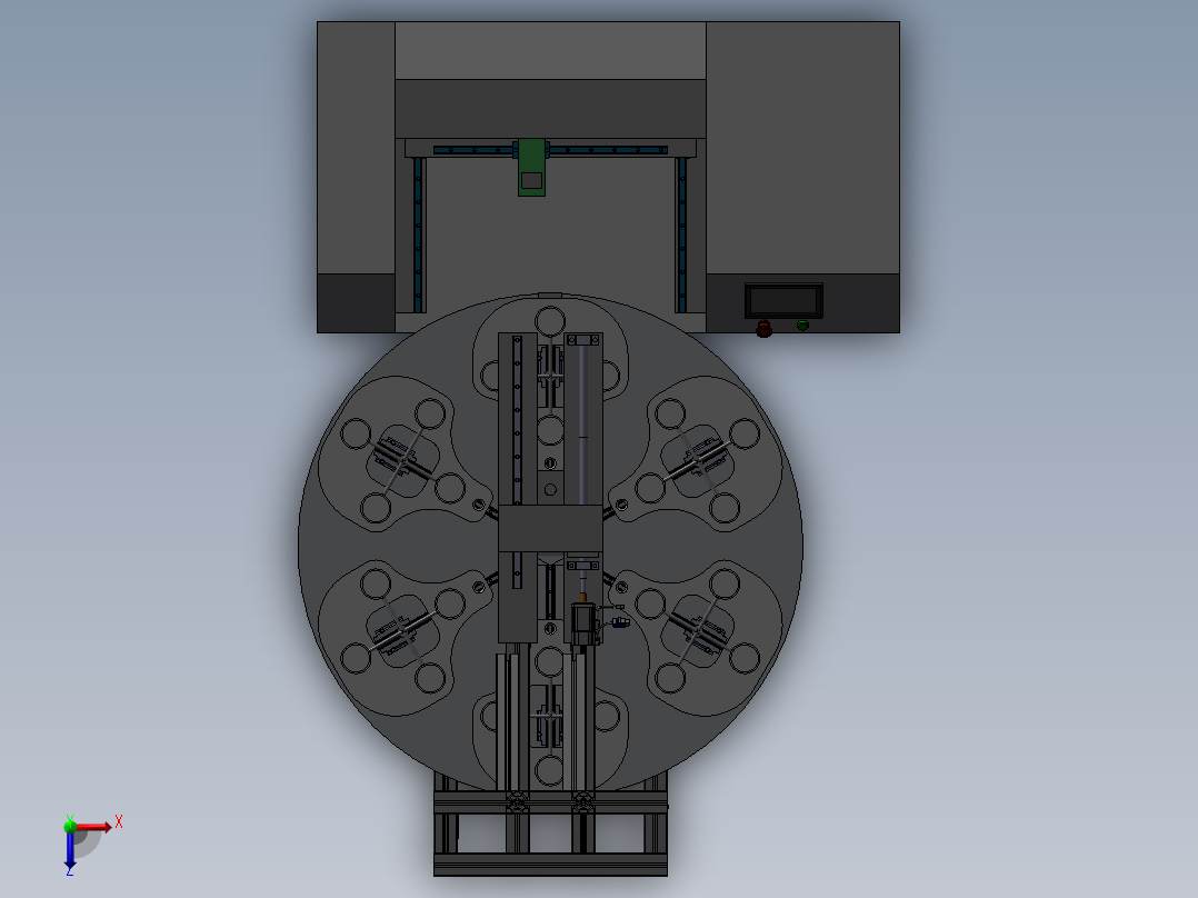 激光剪水口-分度盘方案俯视图