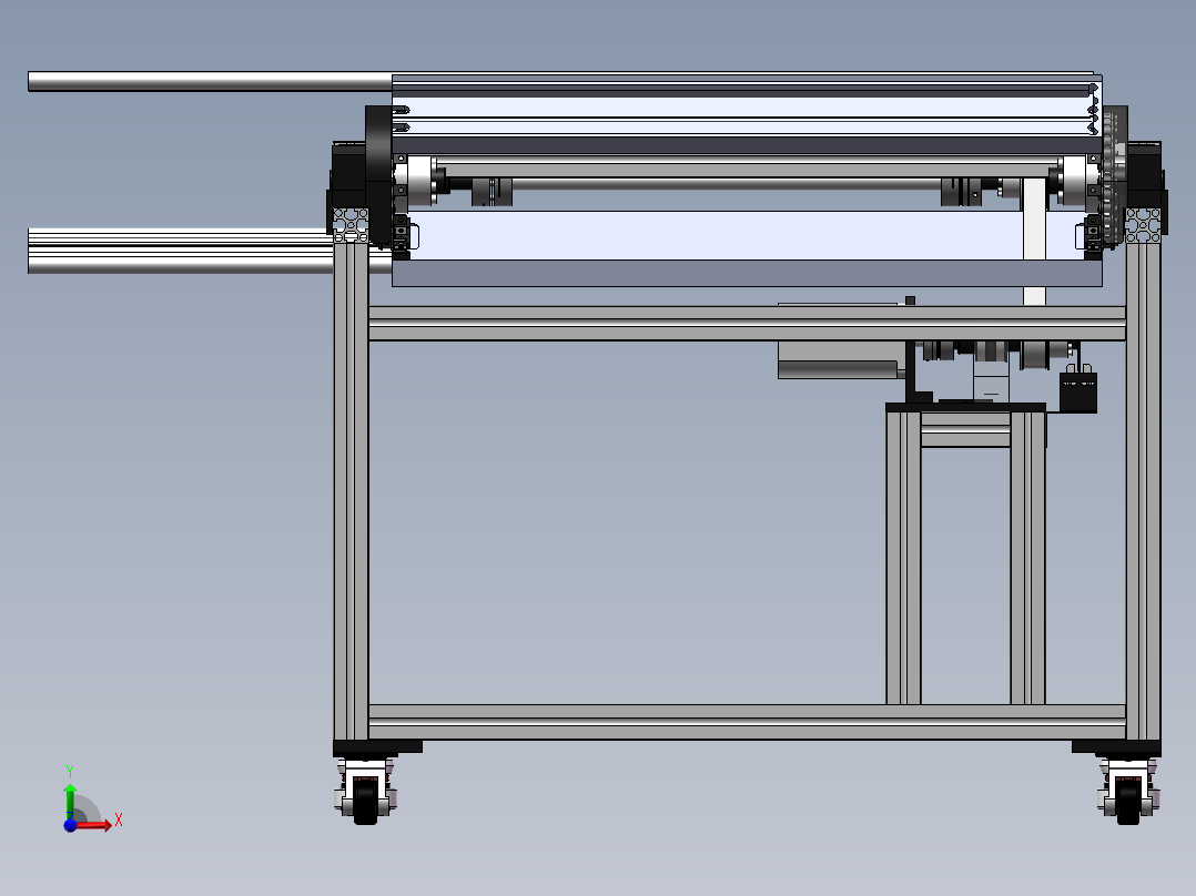 板材输送线设备sw18可编辑前视图