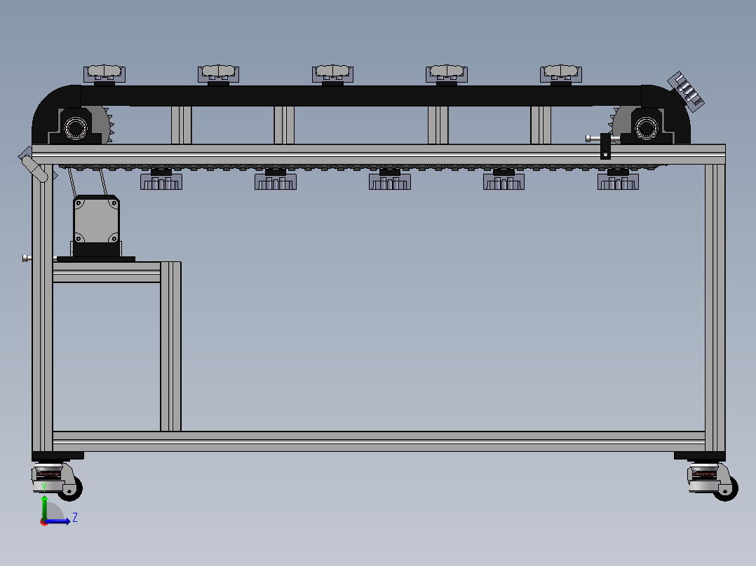板材输送线设备sw18可编辑左视图