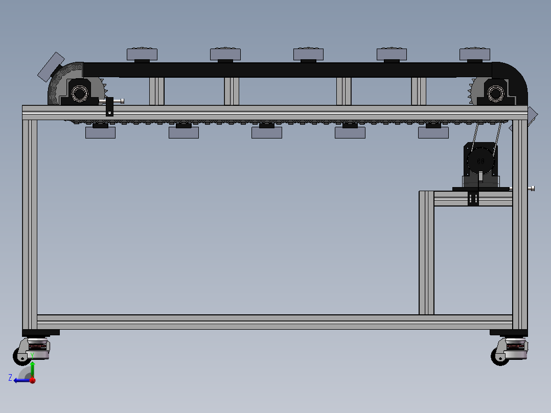 板材输送线设备sw18可编辑右视图