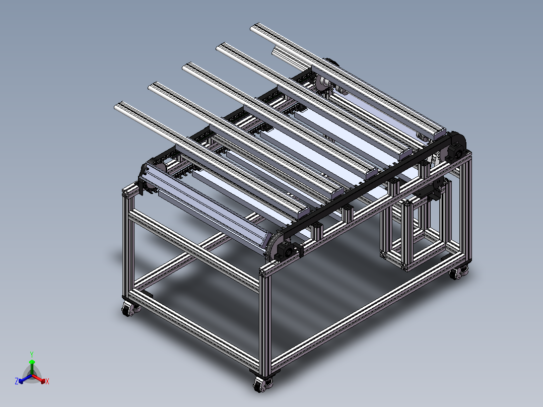 板材输送线设备sw18可编辑正等轴测图
