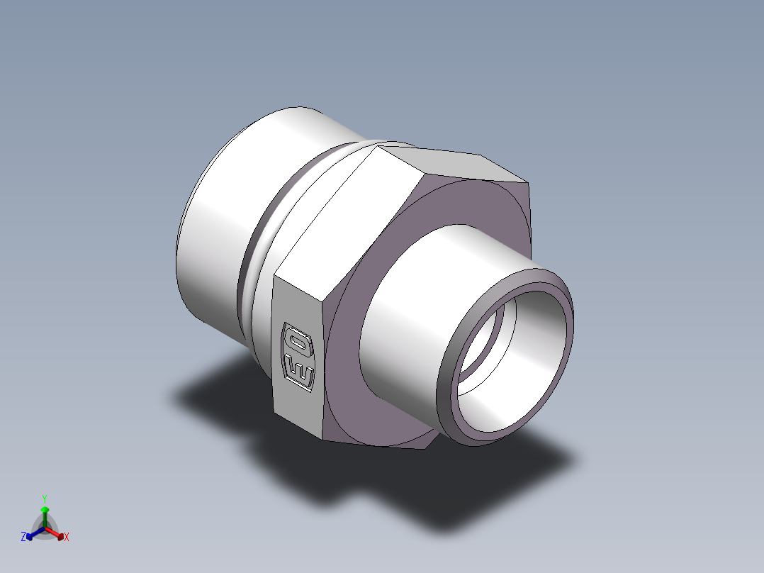 美制O圈密封接头、1CO-18-10正等轴测图