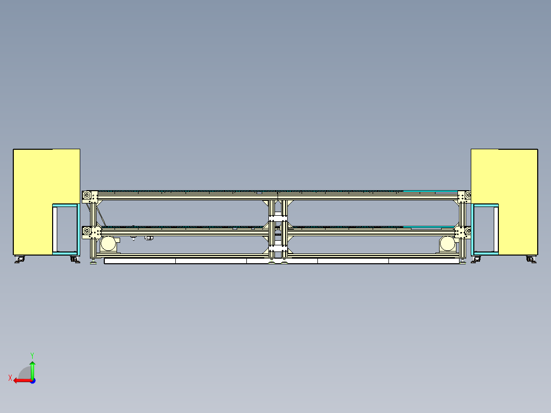 上下层倍速输送线体设计后视图