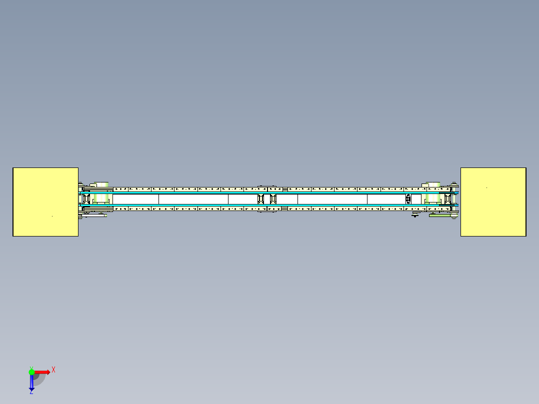 上下层倍速输送线体设计俯视图