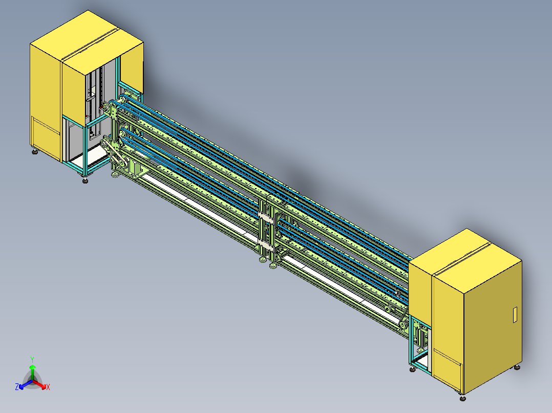上下层倍速输送线体设计正等轴测图