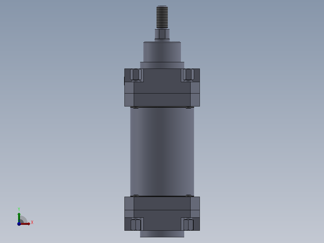 横拉杆气缸63x16x100 mm前视图