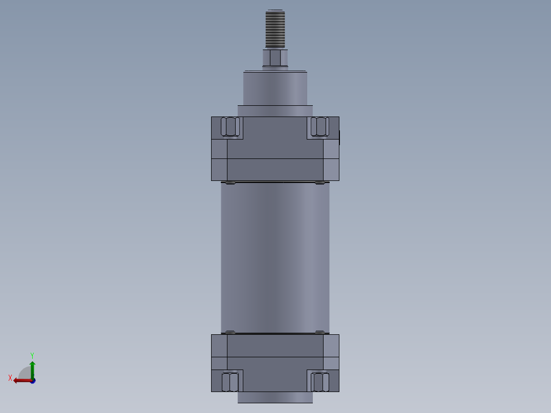 横拉杆气缸63x16x100 mm后视图