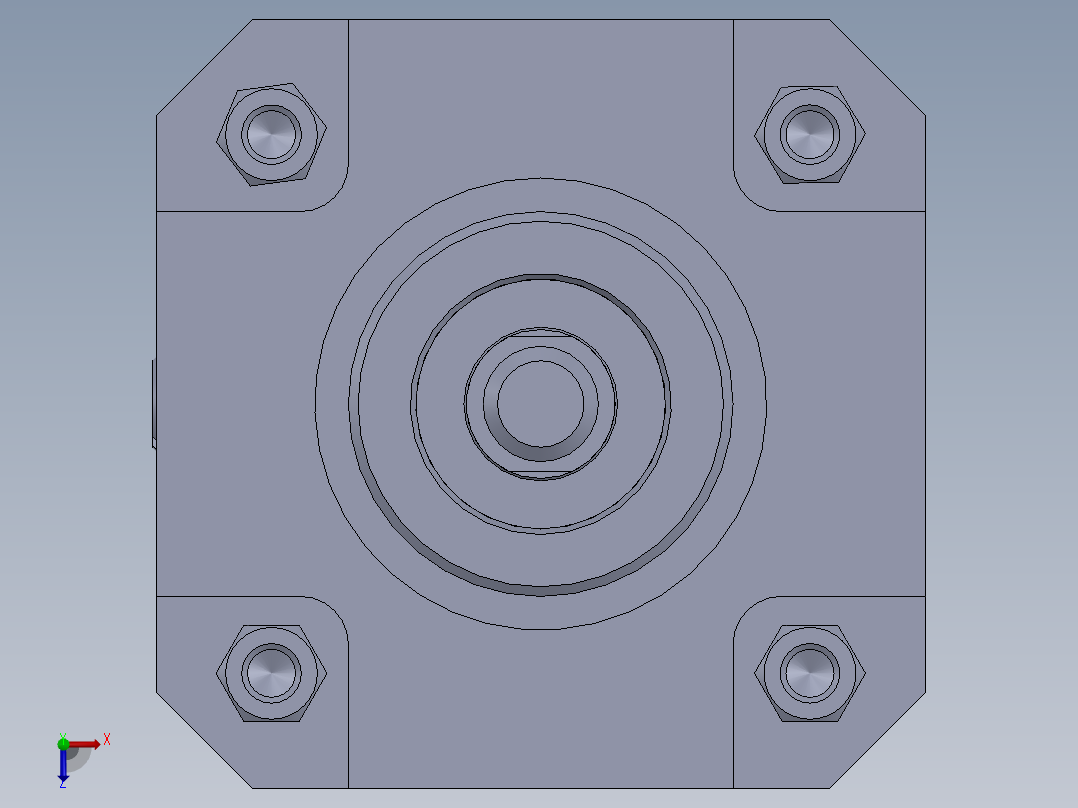 横拉杆气缸63x16x100 mm俯视图