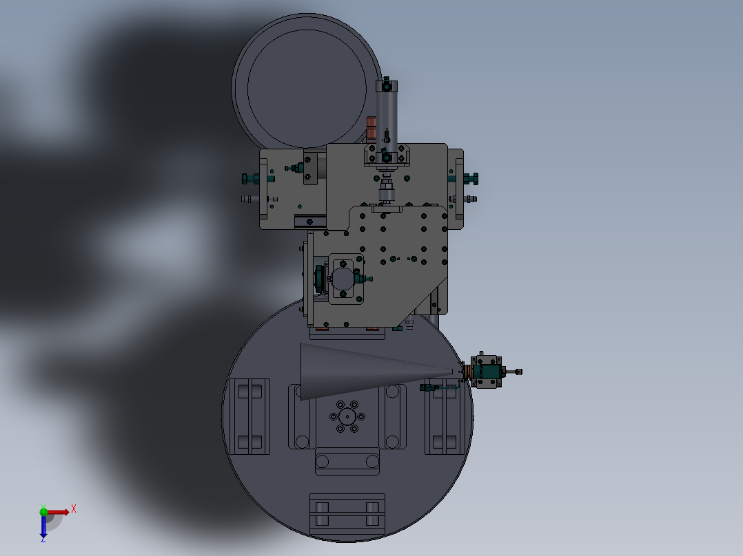 夹持翻转机构俯视图