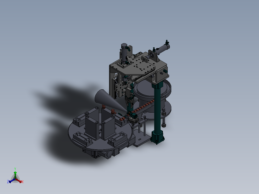 夹持翻转机构正等轴测图