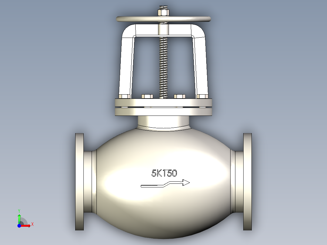 铸铁 铸钢截止阀 截止止回阀-JIS5K-150前视图