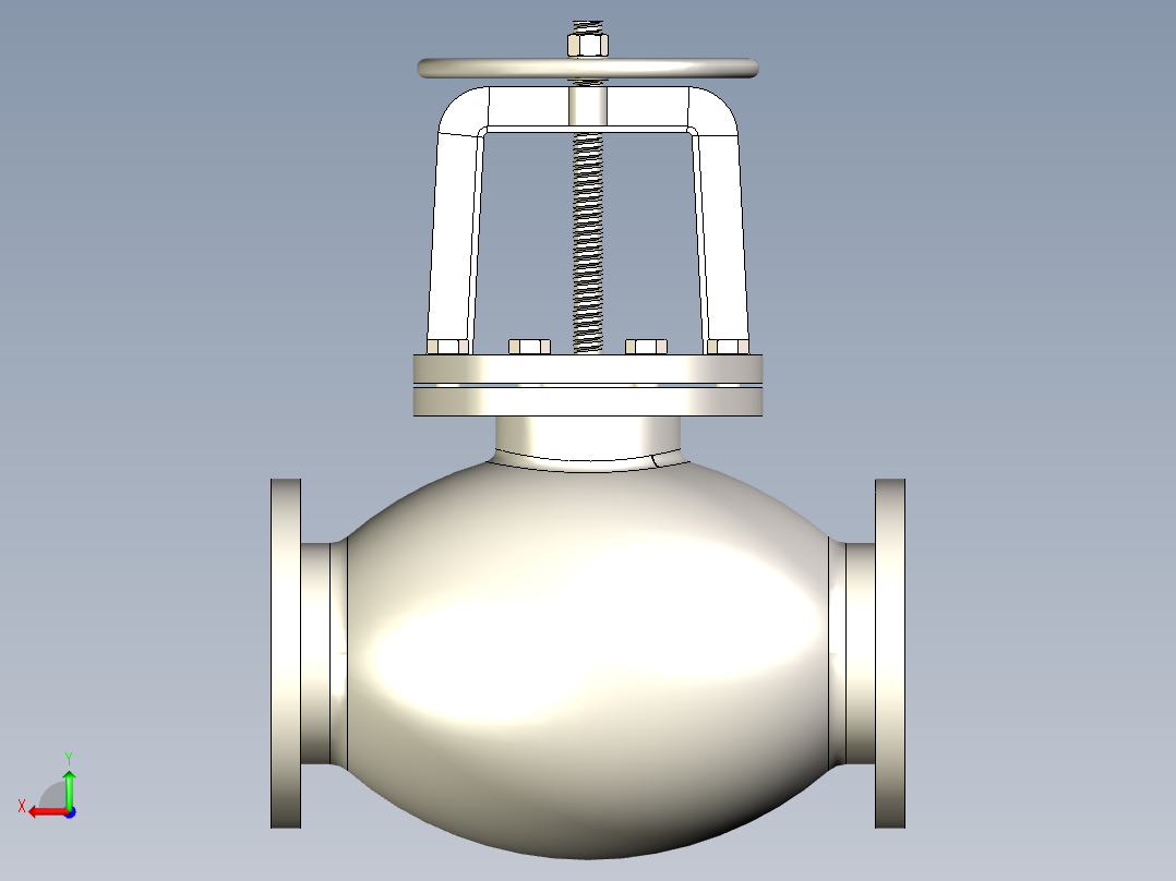 铸铁 铸钢截止阀 截止止回阀-JIS5K-150后视图