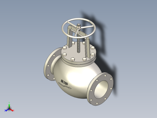 铸铁 铸钢截止阀 截止止回阀-JIS5K-150正等轴测缩略图