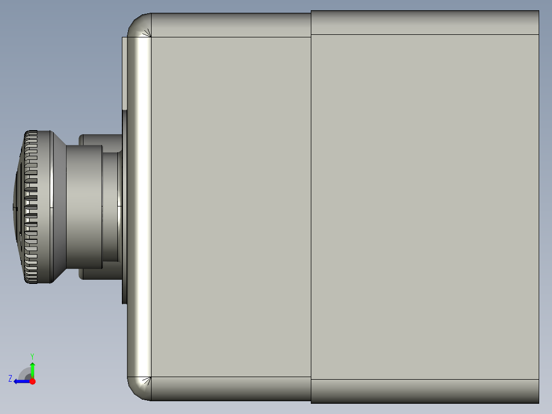 四位按钮盒急停右视图