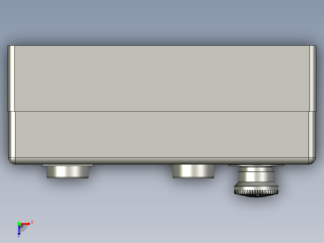 四位按钮盒急停俯视图