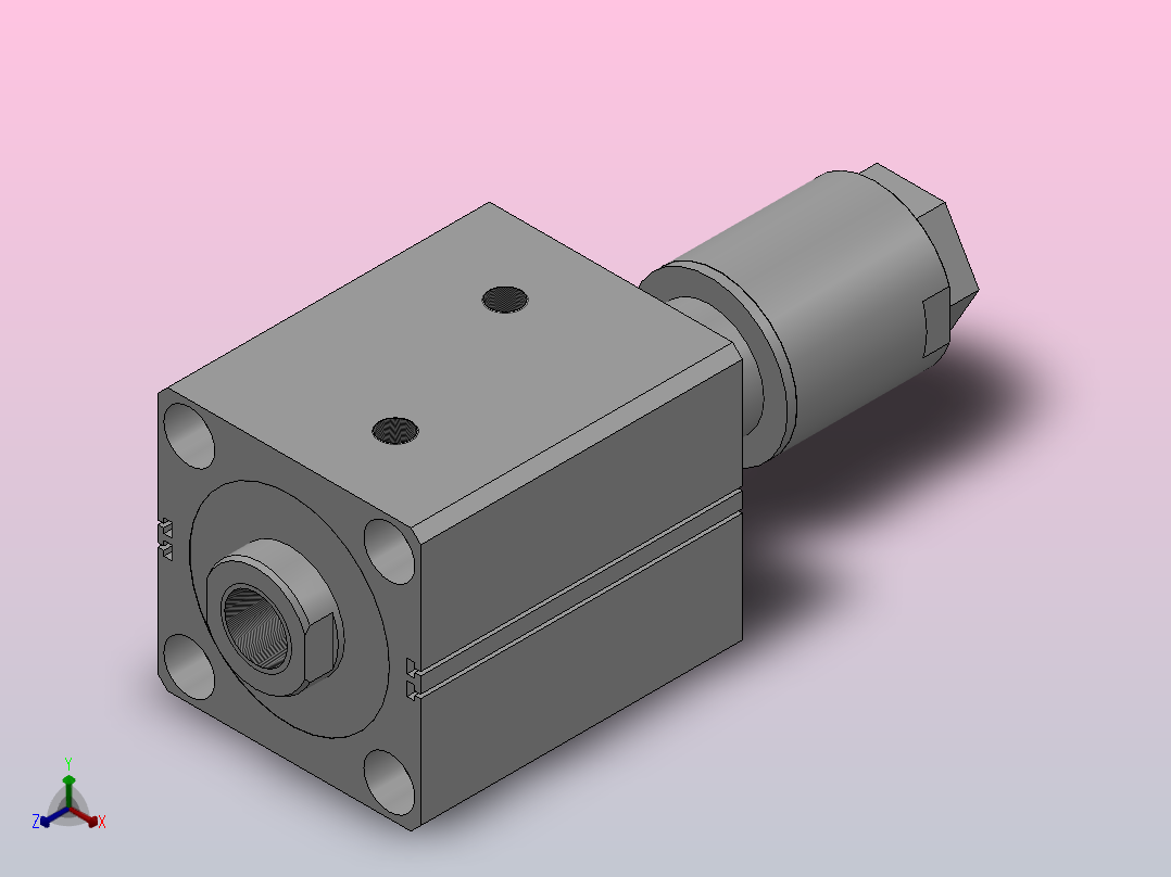 MPJX.E 感应式可调行程薄型油缸[MPJX.E-100-50-AJ50]正等轴测图