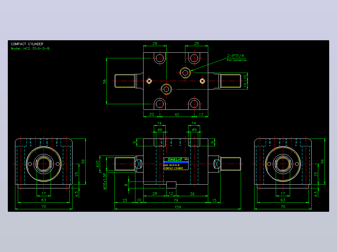 薄型气缸转角下压缸2D-HCS32x5-D-B