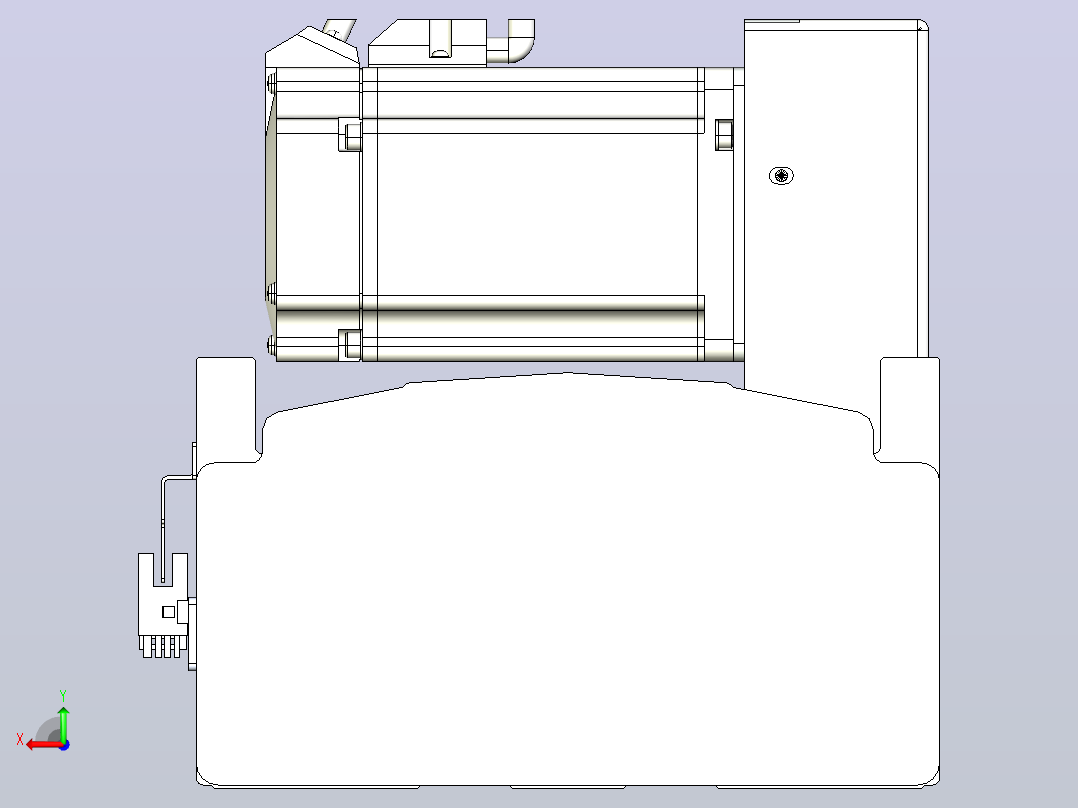 皮带直线轴半封闭可选导轨TPA-HNB-202D-140-L2700-LU-Y-P75-N3后视图