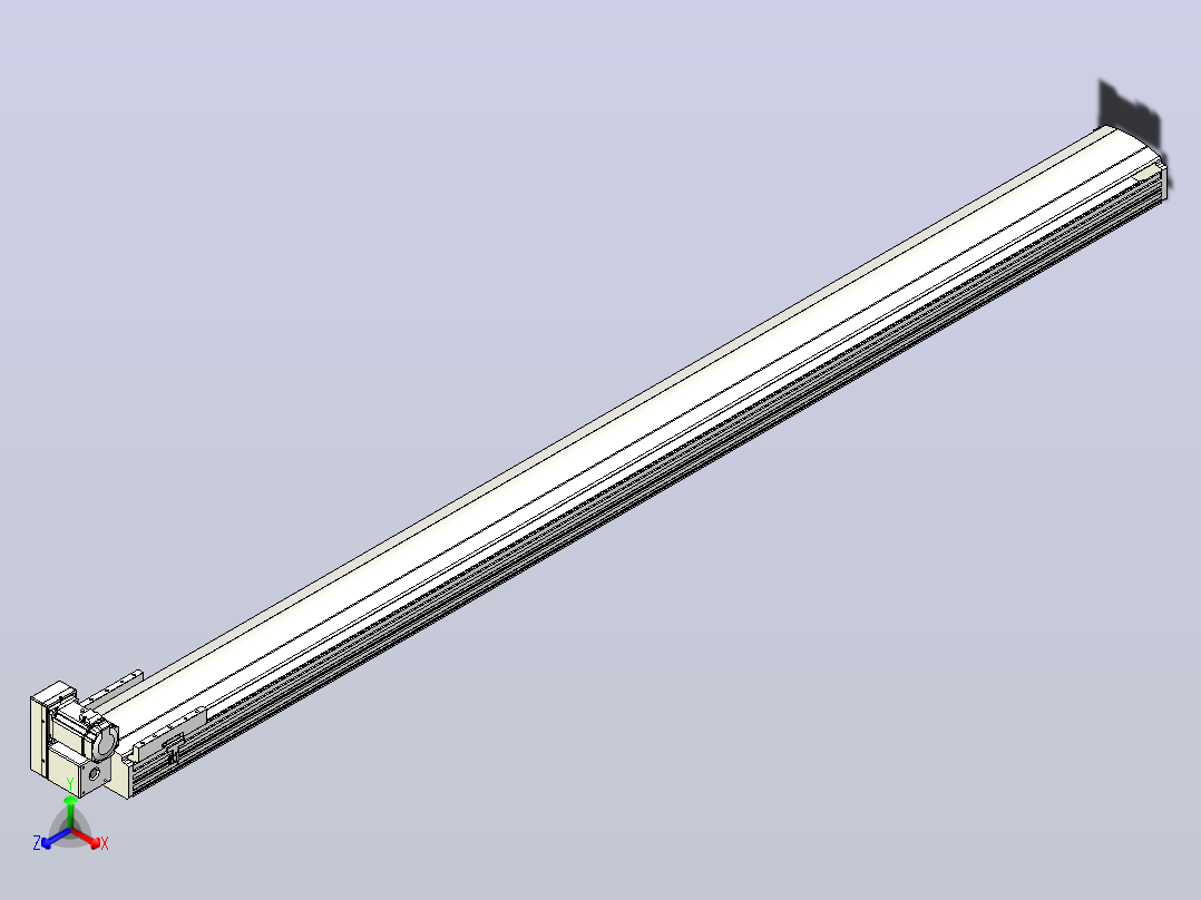 皮带直线轴半封闭可选导轨TPA-HNB-202D-140-L2700-LU-Y-P75-N3正等轴测图