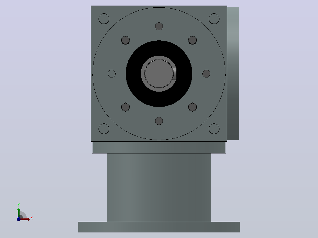 HDF09-HDF28螺旋锥齿换向传动器[HDF-21-1-A ]前视图