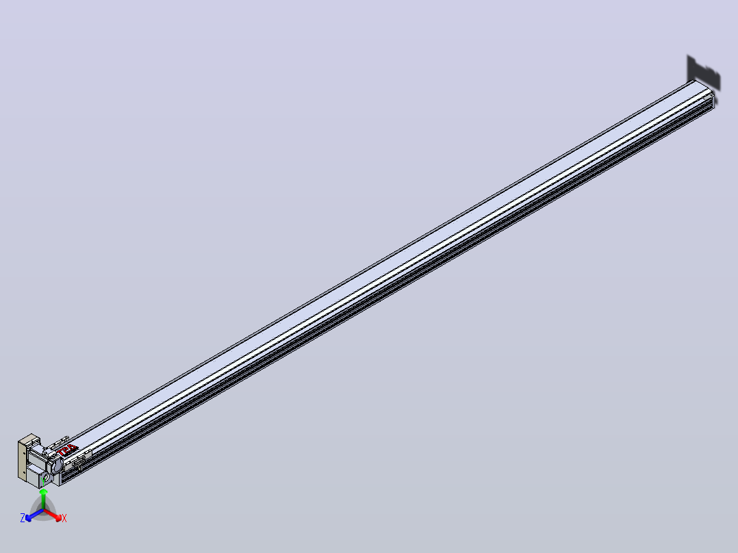 皮带直线轴半封闭可选导轨TPA-HNB-120D-110-L2900-LU-C-P40-N3正等轴测图