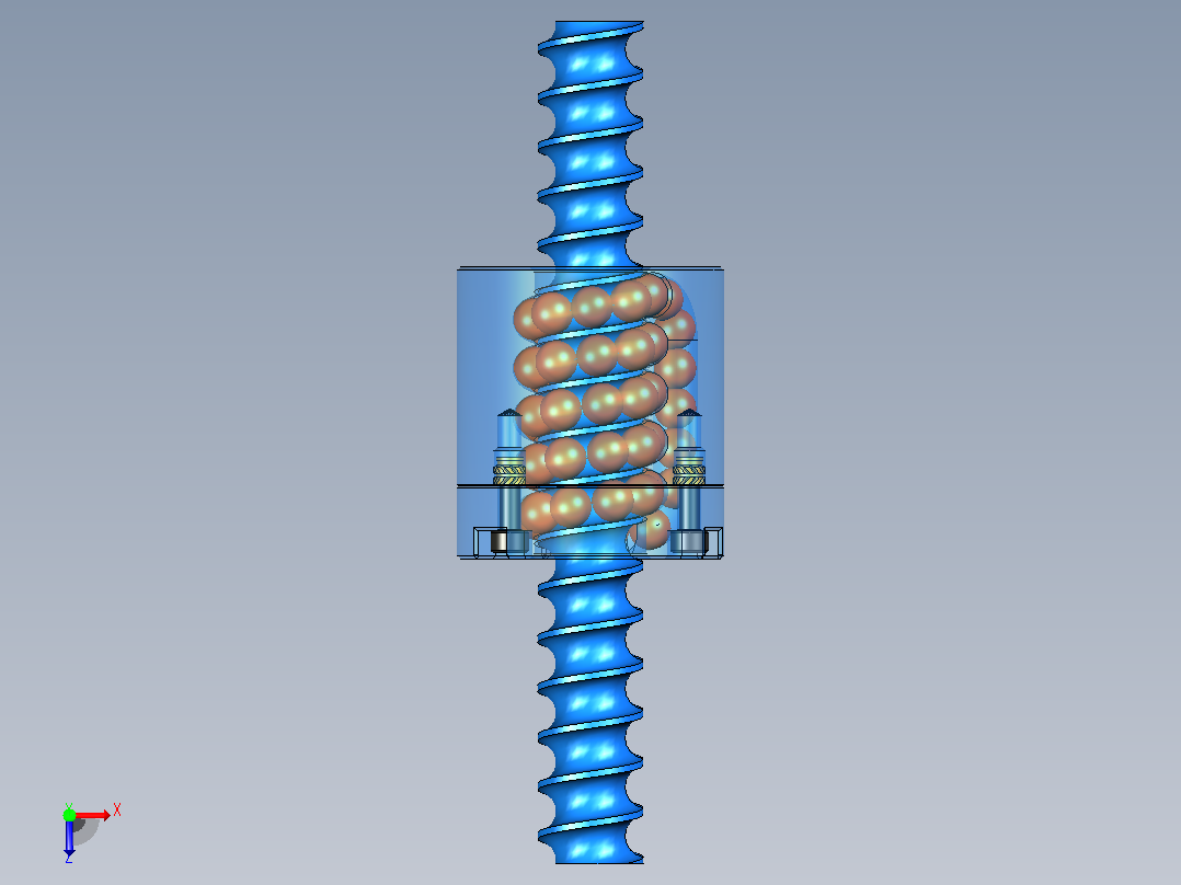 3d打印滚珠丝杠滑轨俯视图