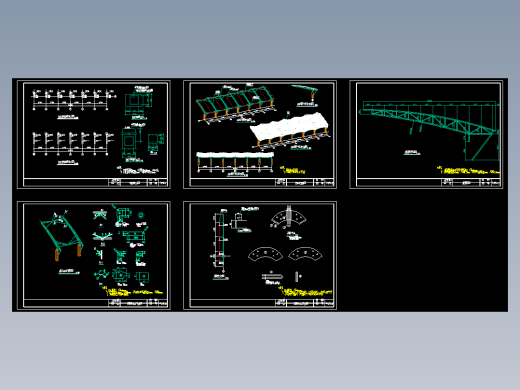 悬挑空间膜结构施工cad图纸