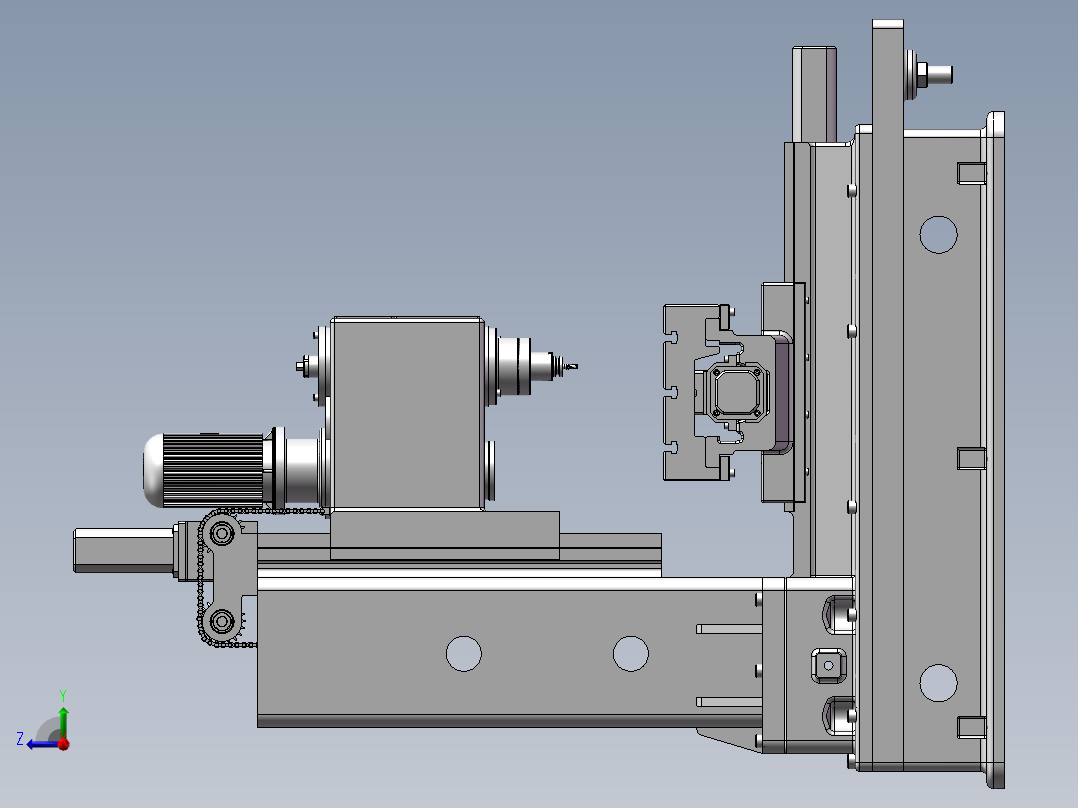 X7132铣钻床 3d图 机械设备自动化3D模型素材文件资料STP右视图
