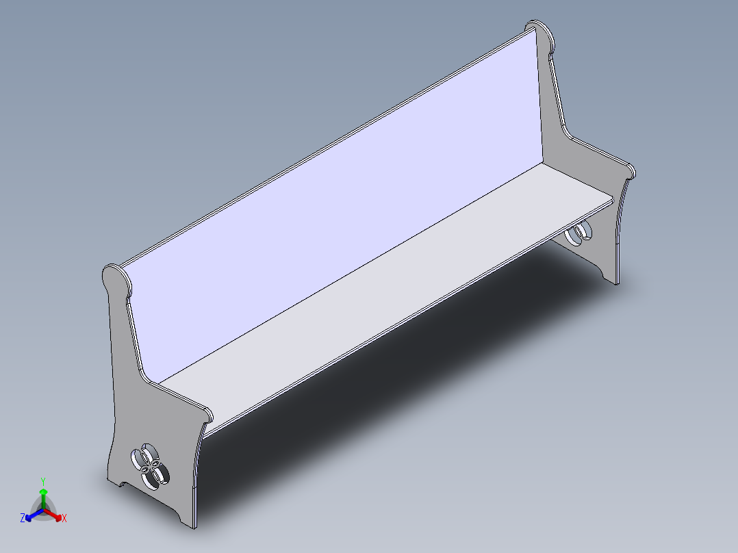 长凳正等轴测图