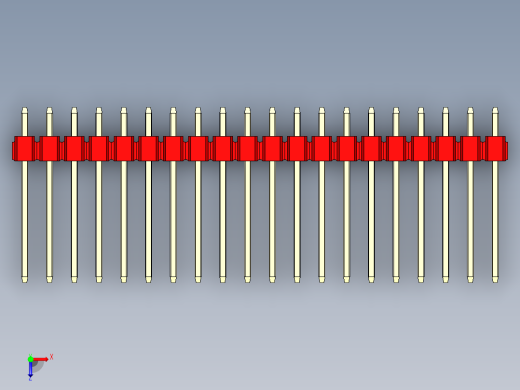 彩色公头100mil（2.54mm）系列-DS1021_red_1x20p_100mil_Type5_rev1.0俯视缩略图